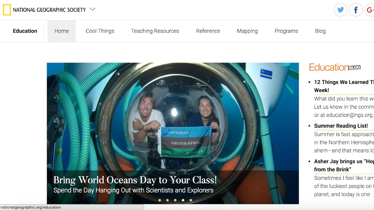 Screenshot of National Geographic project shown in Threde's portfolio